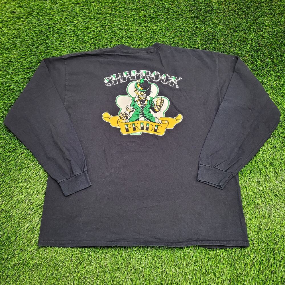 Vintage 90s Leprechaun Pocket Shirt 2XL 25x29 Black Y2K